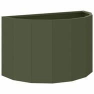 vidaXL Blumentopf Pflanzk&uuml;bel Olive Gr&uuml;n 60 x 30 x 35 cm Stahl (1 St)