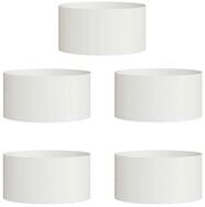 vidaXL Blumentopf Pflanzenring 5 pcs Wei&szlig; 40 x 40 x 20 cm Kaltgewalzter Stahl...