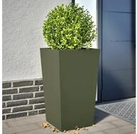 vidaXL Pflanzk&uuml;bel, Pflanzk&uuml;bel 2 Stk. Olivgr&uuml;n 45x45x75 cm Stahl