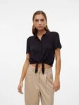 Vero Moda Kurzarmbluse VMMENNY TIE SS SHIRT WVN GA Viskose, relaxed fit