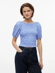 Tommy Jeans Kurzarmbluse TJW SMOCKED SS BLOUSE Baumwolle, Puff&auml;rmel