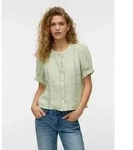Vero Moda Kurzarmbluse VMNATALI 2/4 LACE SHORT TOP WVN NOOS Baumwolle, regular...