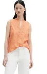 Marc O'Polo Blusentop loose aus bedrucktem Baumwoll-Voile orange XXS (32)
