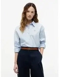 Tommy Hilfiger Hemdbluse SUMMER POPLIN LS BOXY SHIRT Baumwolle, Boxy Fit blau 36