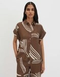 someday Kurzarmbluse Printbluse aus ECOVERO&trade; Viskosemix Loose Fit Boxy...