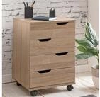 FINEBUY Rollcontainer SV51850 Schreibtischcontainer 40 x 60 x 40 cm Holz B&uuml;ro