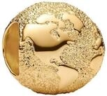 Pandora Bead Charm Strukturierter Globus Mini Goldfarben