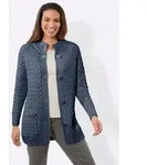 Witt Strickjacke Long-Strickjacke Langarm blau 36