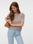 Vero Moda Kurzarmpullover VMDOFFY STITCH 2/4 O-NECK PULLOVER NOOS Materialmix,