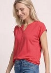 STREET ONE T-Shirt mit geschlitztem Rundhalsausschnitt
