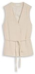 TOM TAILOR Kurzblazer Blazer Crinkle Blazer-Weste mit Leinenanteil
