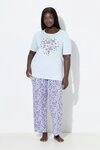 Ulla Popken Pyjama Pyjama Bl&uuml;ten Rundhalsausschnitt Halbarm