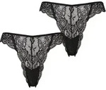 URBAN CLASSICS Panty Urban Classics Ladies Allover Lace Tanga 2-Pack S