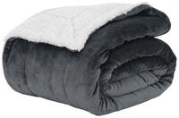 vidaXL Bett&uuml;berwurf &Uuml;berwurfdecke Dunkelgrau 220 x 240 cm Fleece