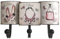etc-shop Garderobenhalter, Garderobenbrett mit Haken Blechschilder Wandgarderobe