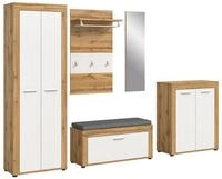 xonox.home Kleiderschrank Jam Garderobenm&ouml;bel Set 6 Teile inkl. Kissen wei&szlig;