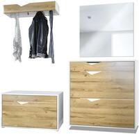 Vladon Garderoben-Set Kolmio, (Garderobenset bestehend aus 1 Schuhschrank, 1