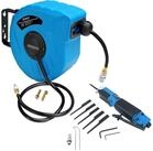 monzana Druckluftger&auml;te-Set, Schlauchaufroller Automatisch 10m 1/4" Trommel