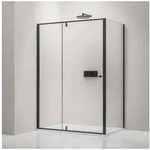Bernstein Eckdusche NT606 FLEX 140x90 cm Schwarz, BxT: 140x90 cm, Dreht&uuml;r an
