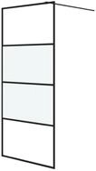 vidaXL Duschwand Duschwand f&uuml;r Begehbare Dusche Schwarz 90x195cm Halbmatt ESG
