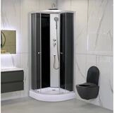 Belvit Eckdusche SK2401 &ndash; Komplettdusche mit ESG‑Glas, Schiebet&uuml;r und