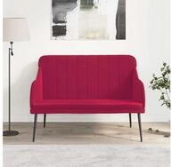vidaXL Sitzbank, Sitzbank Weinrot 110x76x80 cm Samt