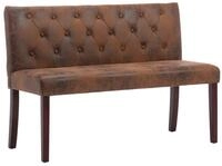 vidaXL Sitzbank 120 cm Sitzbank 120 cm Braun Wildleder-Optik