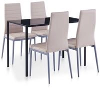 vidaXL Essgruppe 5-tlg. Essgruppe Cappuccino-Braun, (4-tlg)