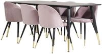 ebuy24 Essgruppe Dipp180x90BLBR Essgruppe Esstisch schwarz und 6 Ve, (7-tlg)