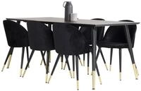 ebuy24 Essgruppe Dipp180x90BLBR Essgruppe Esstisch schwarz und 6 Ve, (7-tlg)