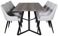 ebuy24 Essgruppe MarinaGRBL Essgruppe Esstisch El Holz dekor grau u, (7-tlg)
