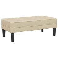 vidaXL Sitzbank Bank mit Kissen Creme 113 x 57 x 39 cm Stoff (1-St)