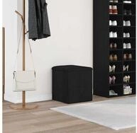 vidaXL Sitzbank, Sitzbank mit Stauraum Schwarz Eichen-Optik 42 x 42 x 45 cm