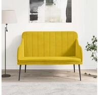 vidaXL Sitzbank, Sitzbank Gelb 110x76x80 cm Samt