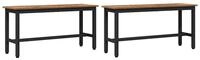 vidaXL Essbank Esstischbank 2 pcs Altholz 100 x 32,5 x 48,5 cm (2-St)