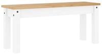 vidaXL Essbank Essbank PANAMA Wei&szlig; 105x30x45 cm Massivholz Kiefer