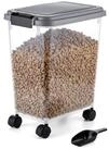 relaxdays Futterbeh&auml;lter mit Rollen & Schaufel 20L, Kunststoff, 20 Liter