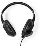 Nedis CHSTU210BK PC-Headset (USB-C, USB-A Adapter, Inline-Steuerung, f&uuml;r B&uuml;ro und