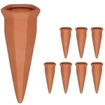 relaxdays Bew&auml;sserungssystem Tonkegel zur Bew&auml;sserung 8er Set braun