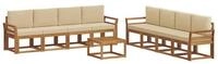 vidaXL Gartenlounge-Set Outdoor-Sofagarnitur mit Kissen 9 pcs Natur und Beige,
