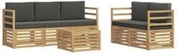 vidaXL Gartenlounge-Set Sofagarnituren Massivholz, (6-tlg)