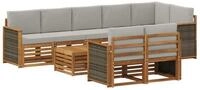 vidaXL Gartenlounge-Set Sofagarnituren Massivholz, (8-tlg)