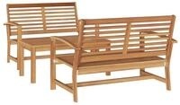 vidaXL Gartenlounge-Set Gartensofa-set 3 pcs Natur Massivholz, (3-tlg)