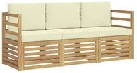 vidaXL Gartenlounge-Set Sofagarnituren Massivholz, (3-tlg)