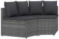 vidaXL Loungesofa 2-tlg. Garten-Sofagarnitur mit Auflagen Poly Rattan Grau, 2 Teile