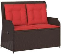 vidaXL Gartenlounge-Set Gartenbank Braun Poly-Rattan, (1-tlg)