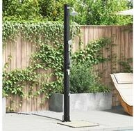 vidaXL Solardusche, Au&szlig;en Solardusche Schwarz 217 cm PVC und Aluminium