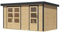 Karibu Gartenhaus Metall-Holzgartenhaus mit 19 mm Fichte, Trapezblechdach, BxT: