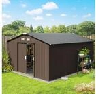 Outsunny Ger&auml;tehaus 12,4 m&sup2;, mit Pultdach, Schiebet&uuml;r, Fundament, BxT: 340x386 cm,