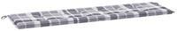 vidaXL Bankauflage, Gartenbank-Auflage Grau Karomuster 180x50x3 cm Oxford-Gewebe